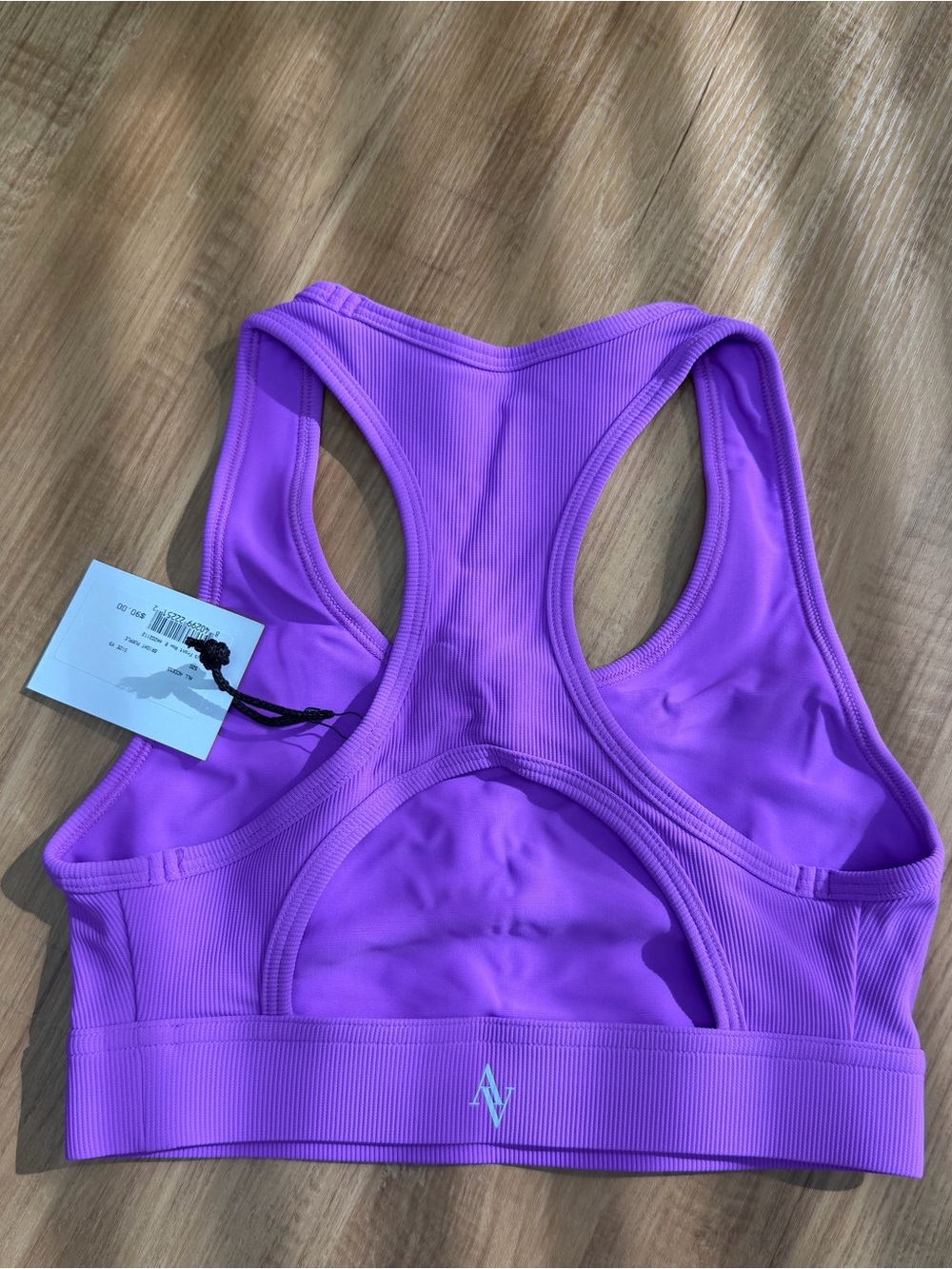 ALL ACCESS Purple Ribbed Racerback Sports Bra - Picture 4 of 4